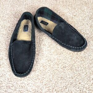 Polo Ralph Lauren Mens Suede Moccasin Slippers Plush Lined Pony Logo Size 11